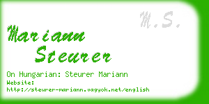 mariann steurer business card